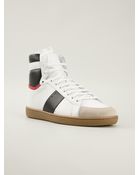 Saint Laurent Panelled Hi-Top Sneakers - Lyst