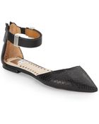 Dolce Vita Embossed Leather Ankle Flats - Lyst