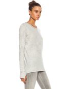 Enza Costa Cashmere Stripe Loose Cottonblend Crew - Lyst