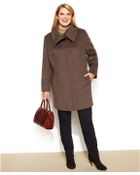 Jones New York Plus Size Shawl-collar Walker Coat - Lyst