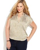 Michael Kors Michael Plus Size Printed Chaindetail Top - Lyst
