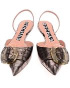 Rochas Metallic Stampedleather Pointtoe Flats - Lyst