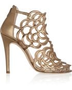 Oscar de la Renta Gladia Metallic Leather Sandals - Lyst