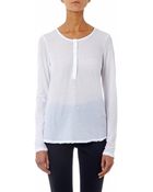 James Perse Long-Sleeved Fine-Jersey T-Shirt - Lyst