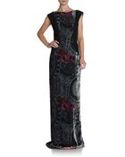 Etro Rosepaisley Devore Velvet Gown - Lyst