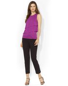 Lauren by Ralph Lauren Sleeveless Tiered Top - Lyst