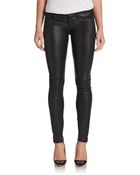 Current/Elliott Leather Ankle Skinny Jeans - Lyst