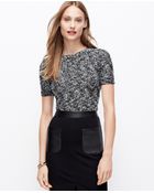 Ann Taylor Petite Textured Tee - Lyst