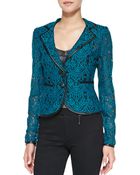 Nanette Lepore I Spy Leathertrim Lace Jacket - Lyst