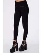 Missguided Michella Biker Style Skinny Fit Trousers Black - Lyst