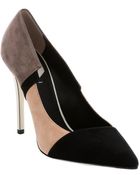 Fendi Black And Beige Colorblock Suede Pumps - Lyst