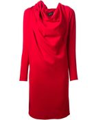 Lanvin Cowl Neck Dress - Lyst