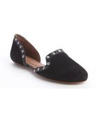 Corso Como Black Faux Suede Embossed Leather Studded Detail Slip-On Loafers - Lyst