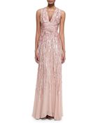 Elie Saab Embellished Sleeveless V-Neck Gown - Lyst