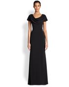 Badgley Mischka Cowlneck Column Gown - Lyst