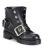 Alexander McQueen Biker Leather Ankle Boots - Lyst