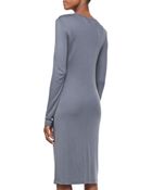DKNY Long Sleeve Dress with Pleated Front - Lyst