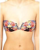 Mink Pink Floral V Bandeau Bikini Top - Lyst