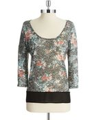 Jessica Simpson Kelli Floral Top - Lyst
