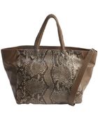 Nada Sawaya Dark Brown Python Leather Accent 'Syma X' Large Convertible Tote Bag - Lyst