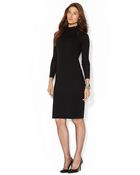 Lauren by Ralph Lauren Merino Wool Moto Dress - Lyst