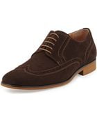 Hugo Boss Matano Suede Wing-Tip Lace-Up Shoes - Lyst