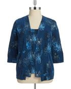 Alex Evenings Plus Two Piece Floral Cardigan And Tank Set - Lyst