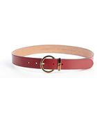 Fendi Deep Red Leather Logo Buckle Detail Classic Belt - Lyst