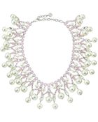 R.j. Graziano Pearly Crystal Tiered Collar Necklace - Lyst
