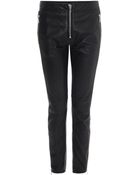 McQ by Alexander McQueen Leather Zip Trouser - Lyst