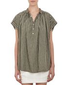 Nili Lotan Gingham Voile Oversize Shirt - Lyst