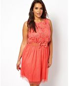 AX Paris Curve Net Crochet Flower Dress - Lyst