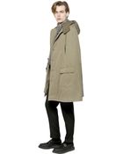 Saint Laurent Hooded Cotton Canvas Cape - Lyst