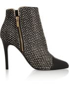 Lanvin Tweed-Print Calf Hair And Leather Ankle Boots - Lyst