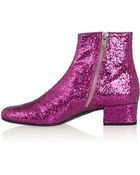 Saint Laurent Glitter-Finished Leather Ankle Boots - Lyst