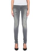 Diesel Skinzee Distressed Skinny Mid-rise Jeans - Lyst