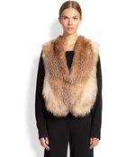 Tamara Mellon Fox Fur Knit Vest - Lyst