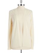 Jones New York Ribbed Open Front Cardigan - Lyst