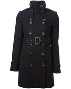 Burberry Brit Double Breasted Coat - Lyst