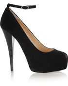 Giuseppe Zanotti Monro Suede Peep-Toe Pumps - Lyst