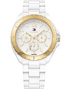 Tommy Hilfiger Womens White Tr90 Bracelet Watch 40mm - Lyst