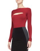 Donna Karan New York Long-Sleeve Peekaboo Top - Lyst