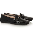 Tod's City Gommino Embellished Patent-Leather Loafers - Lyst