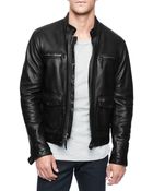 True Religion Leather Racer Mens Jacket - Lyst
