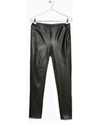 Violeta By Mango Faux Leather Trousers - Lyst