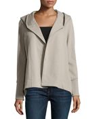 James Perse Cotton-Blend Hooded Open Cardigan - Lyst