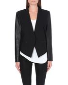 Helmut Lang Cropped Tuxedo Leather Jacket - Lyst