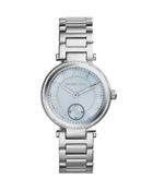Michael Kors Mini Silver Color Stainless Steel Skylar Three-Hand Glitz Watch - Lyst