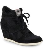 Ash Bowie Suede & Canvas Wedge Sneakers - Lyst