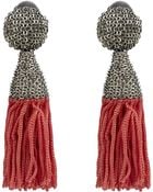 Oscar de la Renta Short Silk Tassel Earrings - Lyst